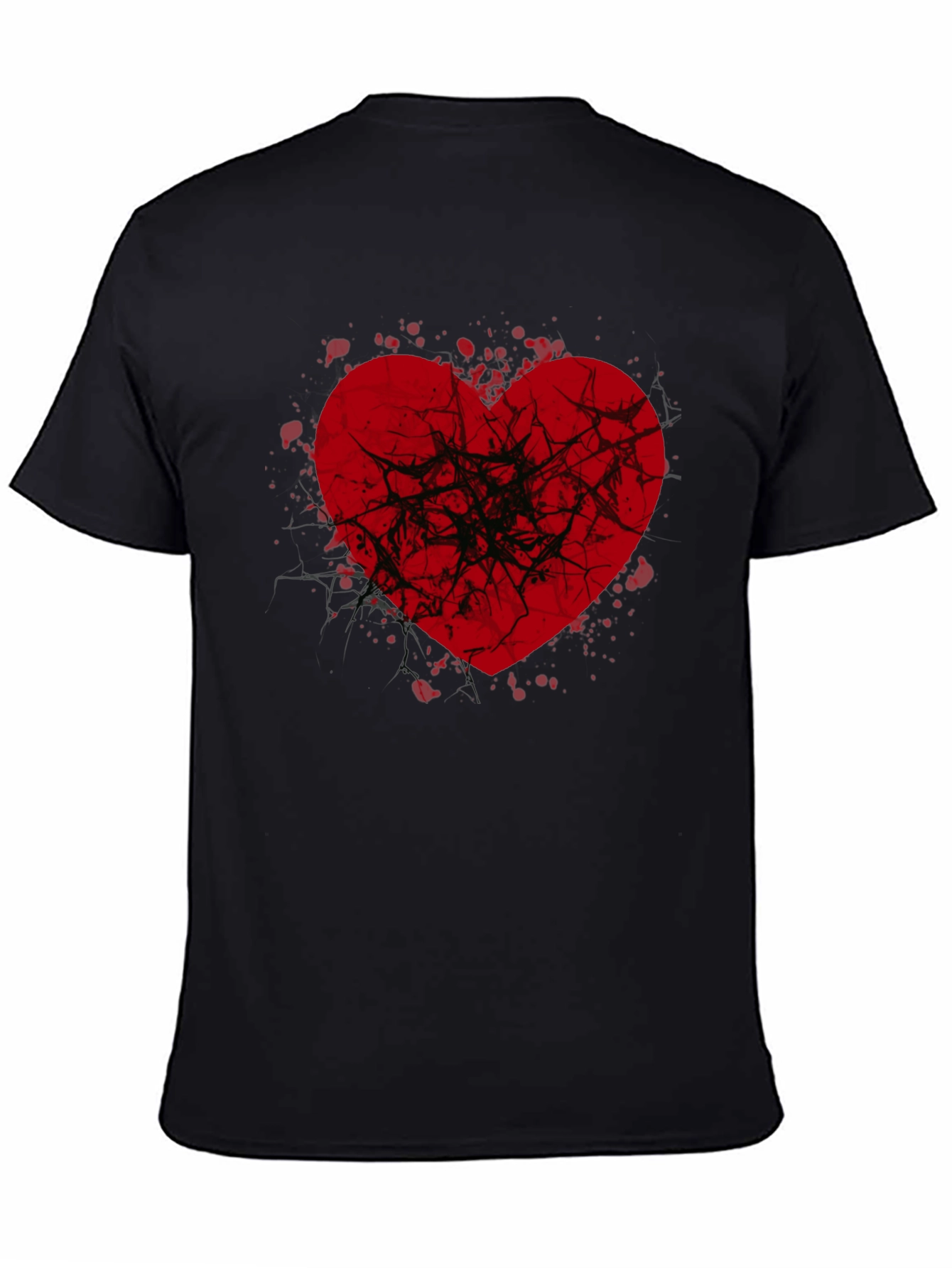 Broken Heart Graphic Tee - Black Casual Shirt