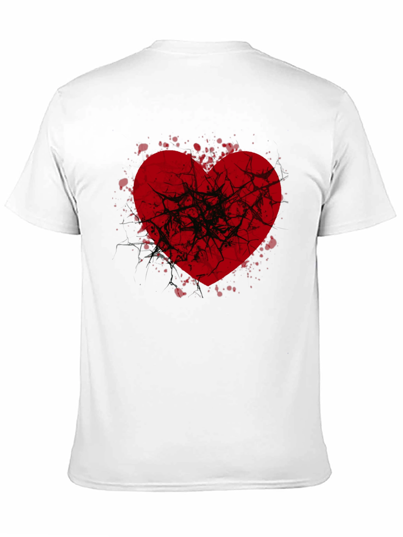 Broken Heart Graphic Tee - Black Casual Shirt