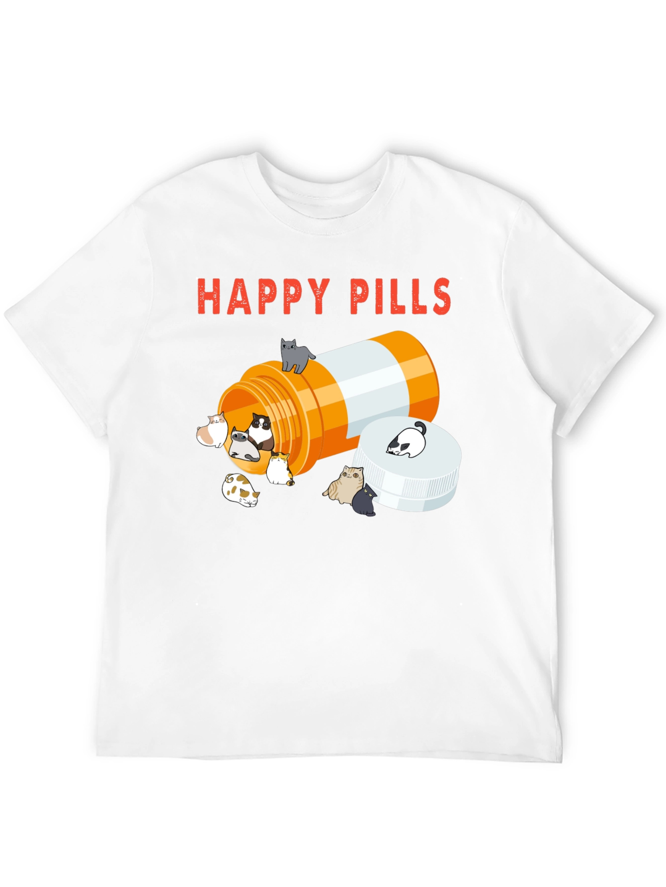 Happy Pills Cat T-Shirt - Black