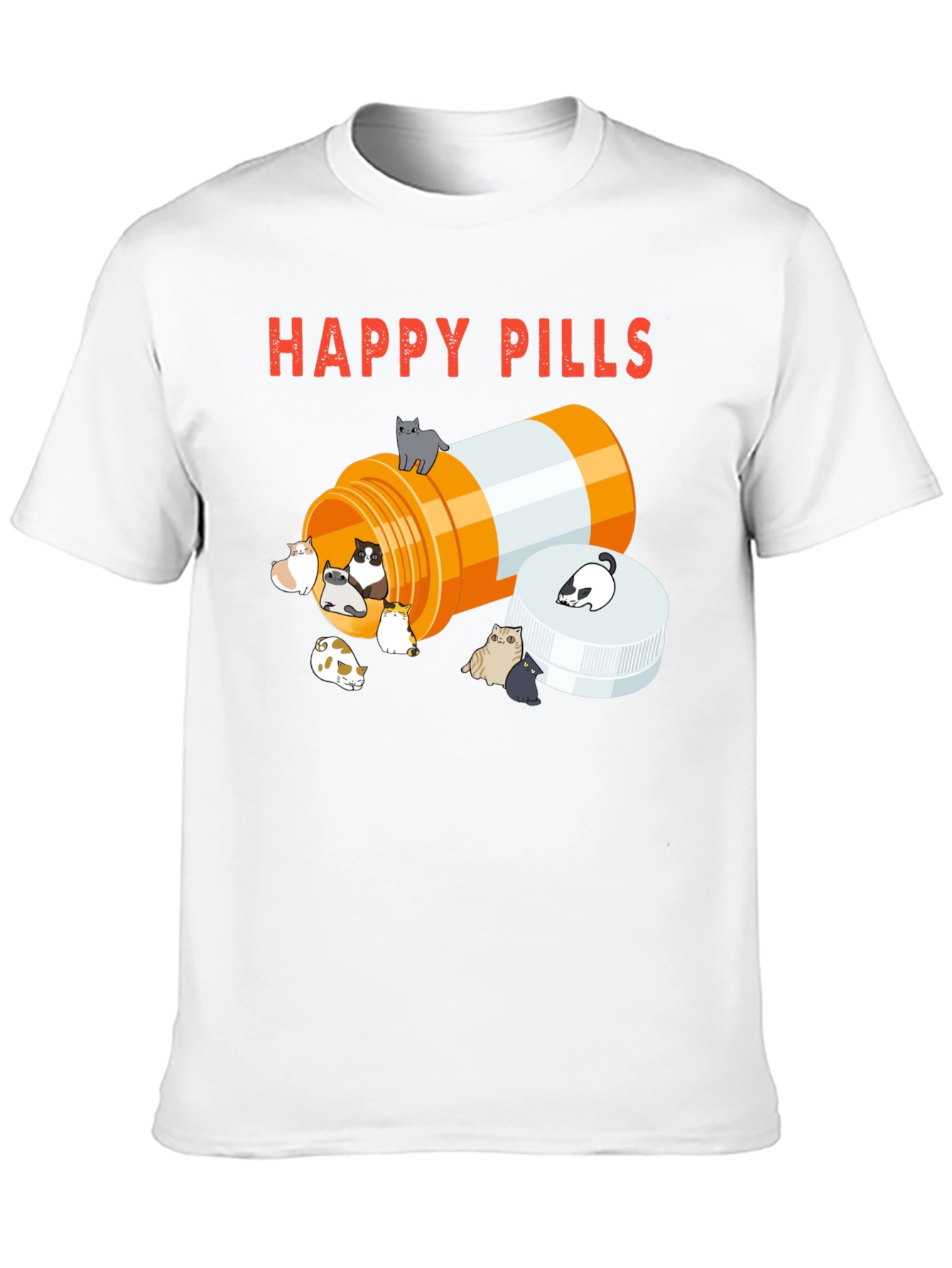 Happy Pills Cat T-Shirt - Black