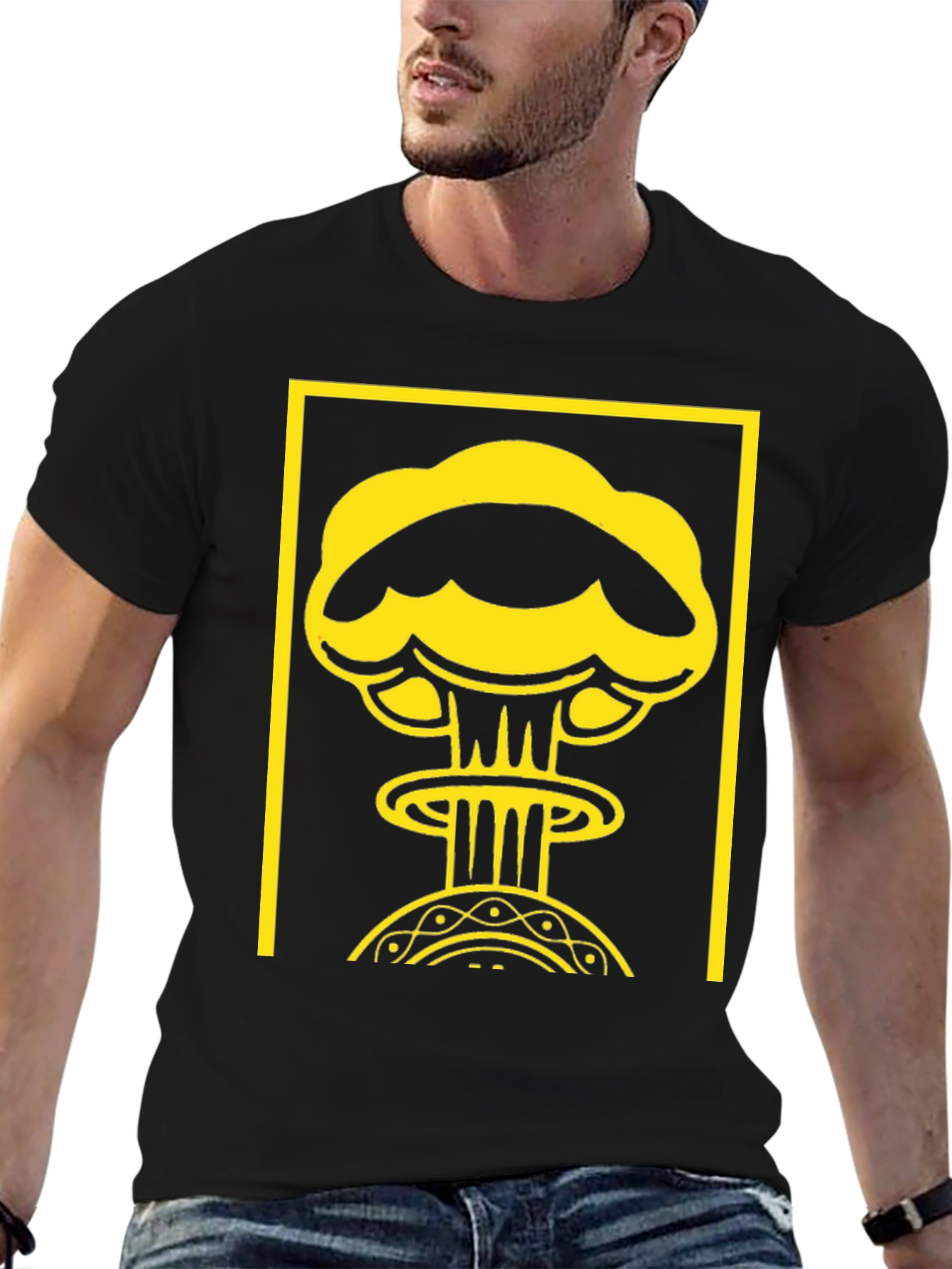 Atomic Graphic Tee - Black Cotton T-Shirt