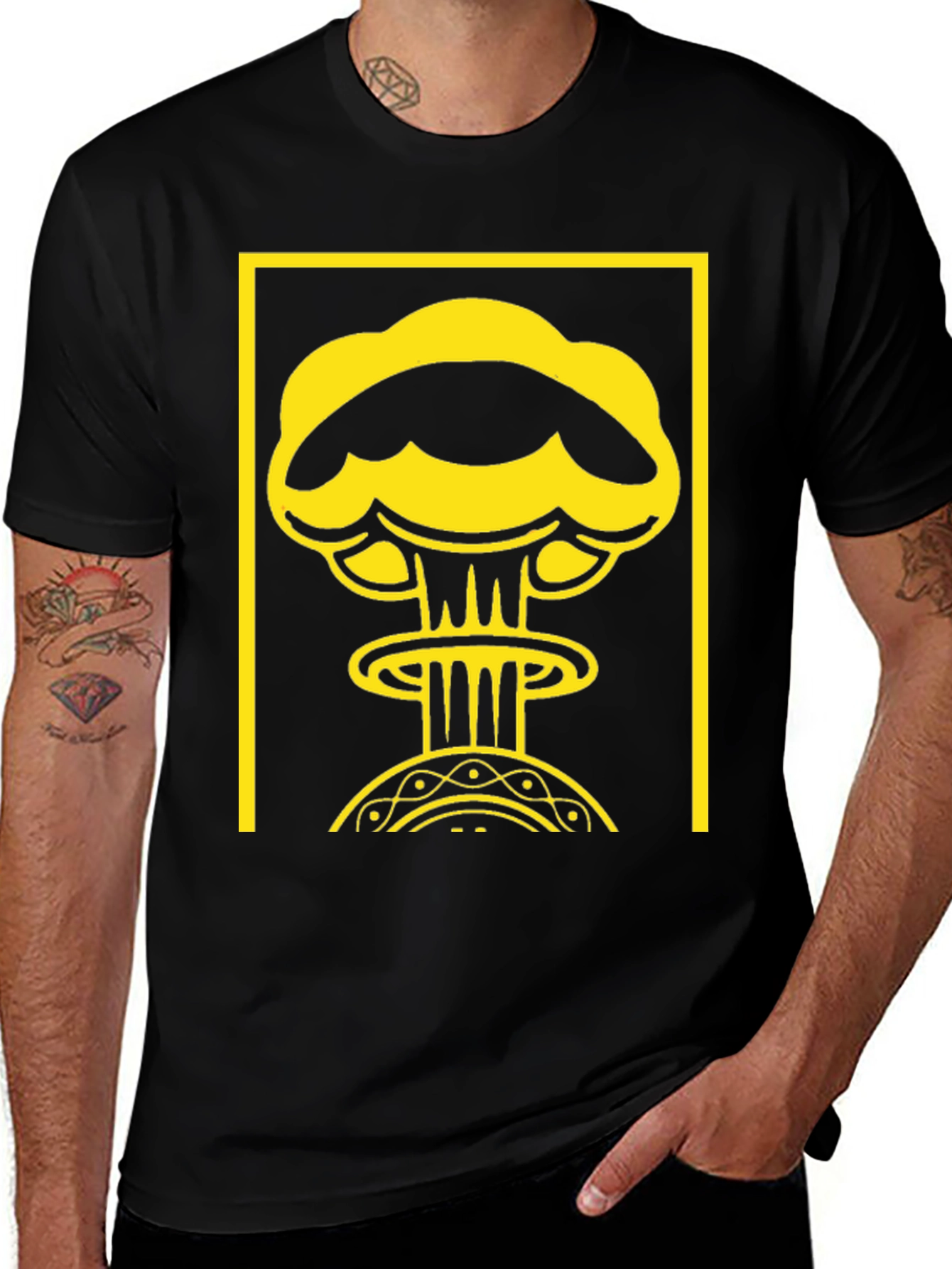 Atomic Graphic Tee - Black Cotton T-Shirt
