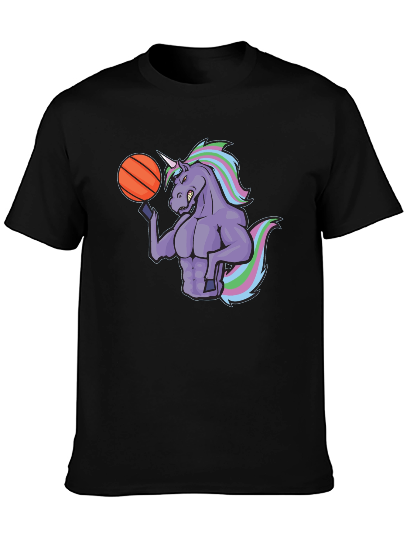 Unicorn Basketball Graphic Tee - Black