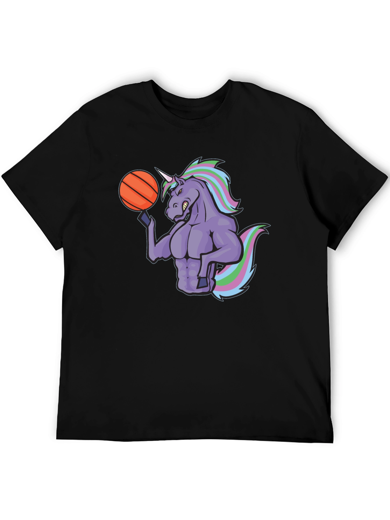 Unicorn Basketball Graphic Tee - Black