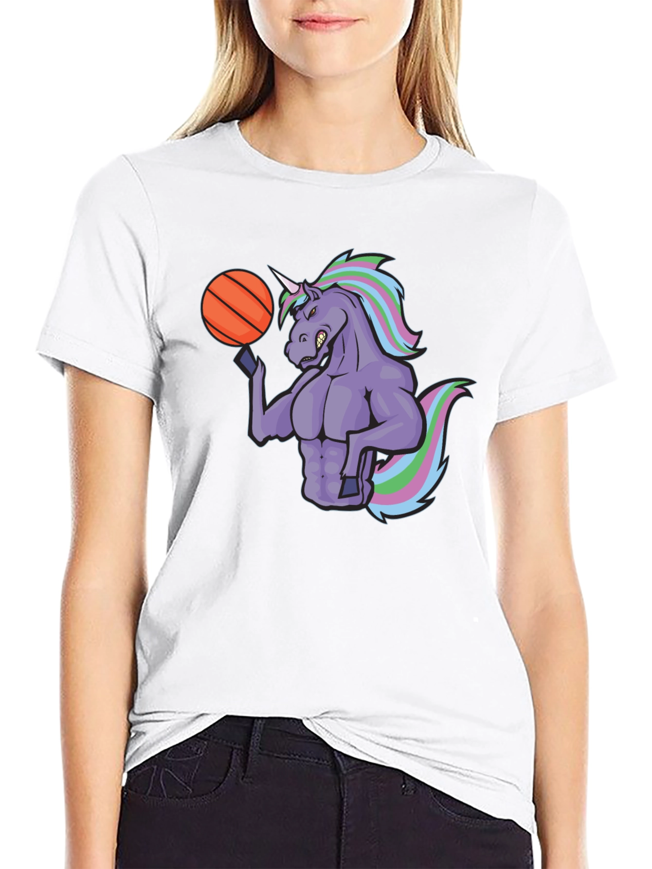 Unicorn Basketball Graphic Tee - Black