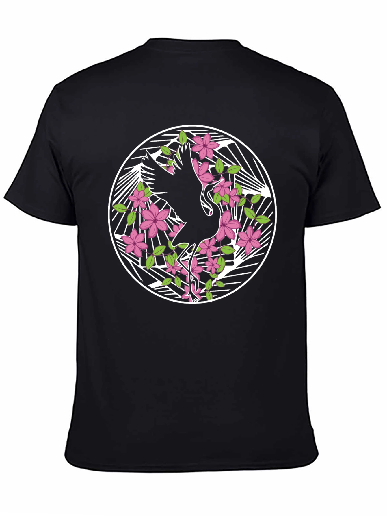 Crane and Blossom Graphic T-Shirt