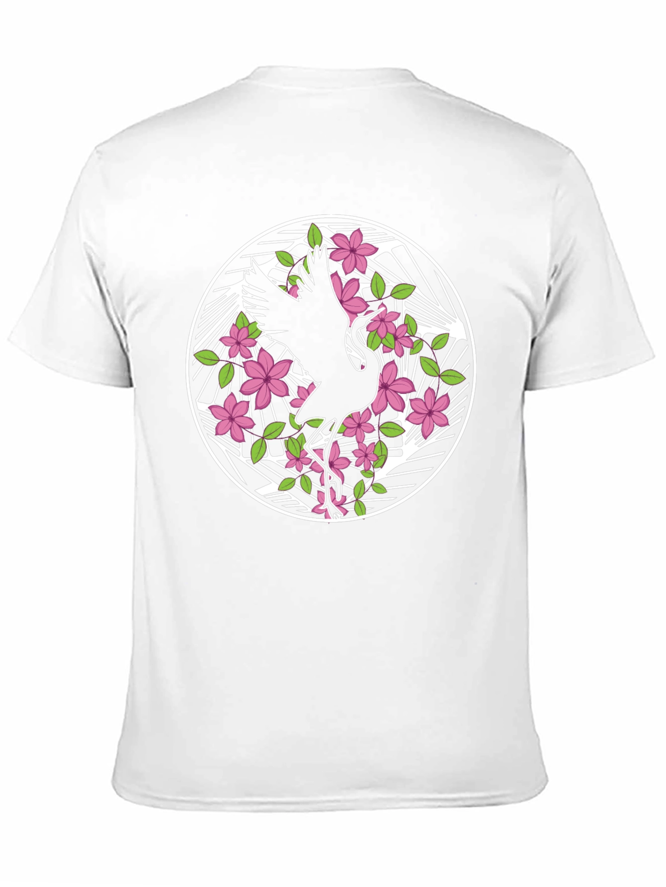 Crane and Blossom Graphic T-Shirt
