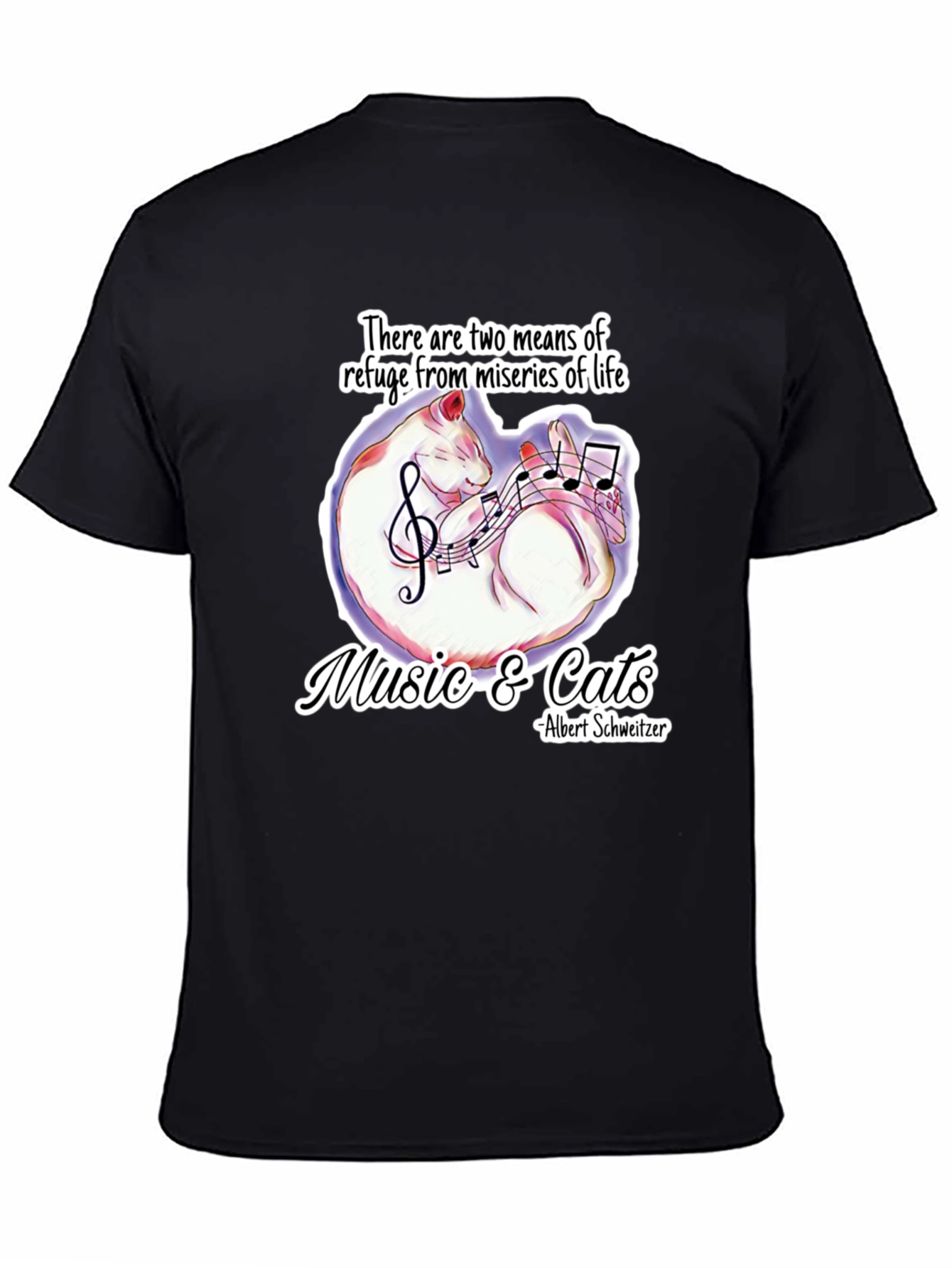 Music & Cats T-Shirt: Refuge From Lifes Miseries