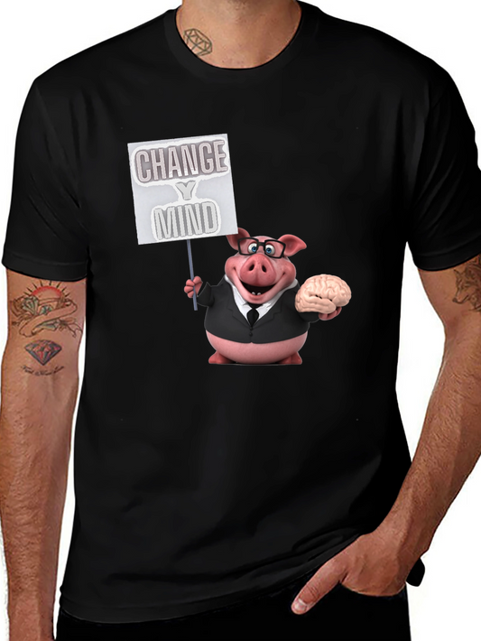 Change Your Mind Pig T-Shirt - Brainy Humor Tee