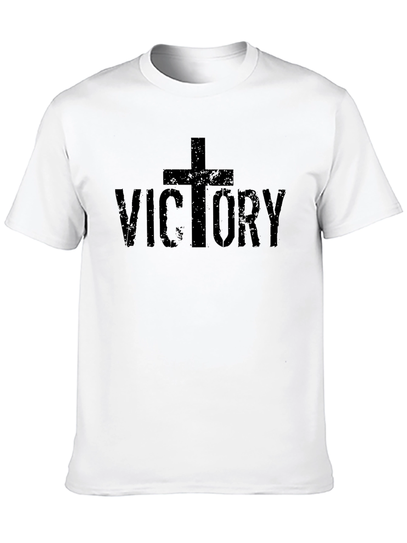 Victory Cross Graphic T-Shirt Mens Christian Tee