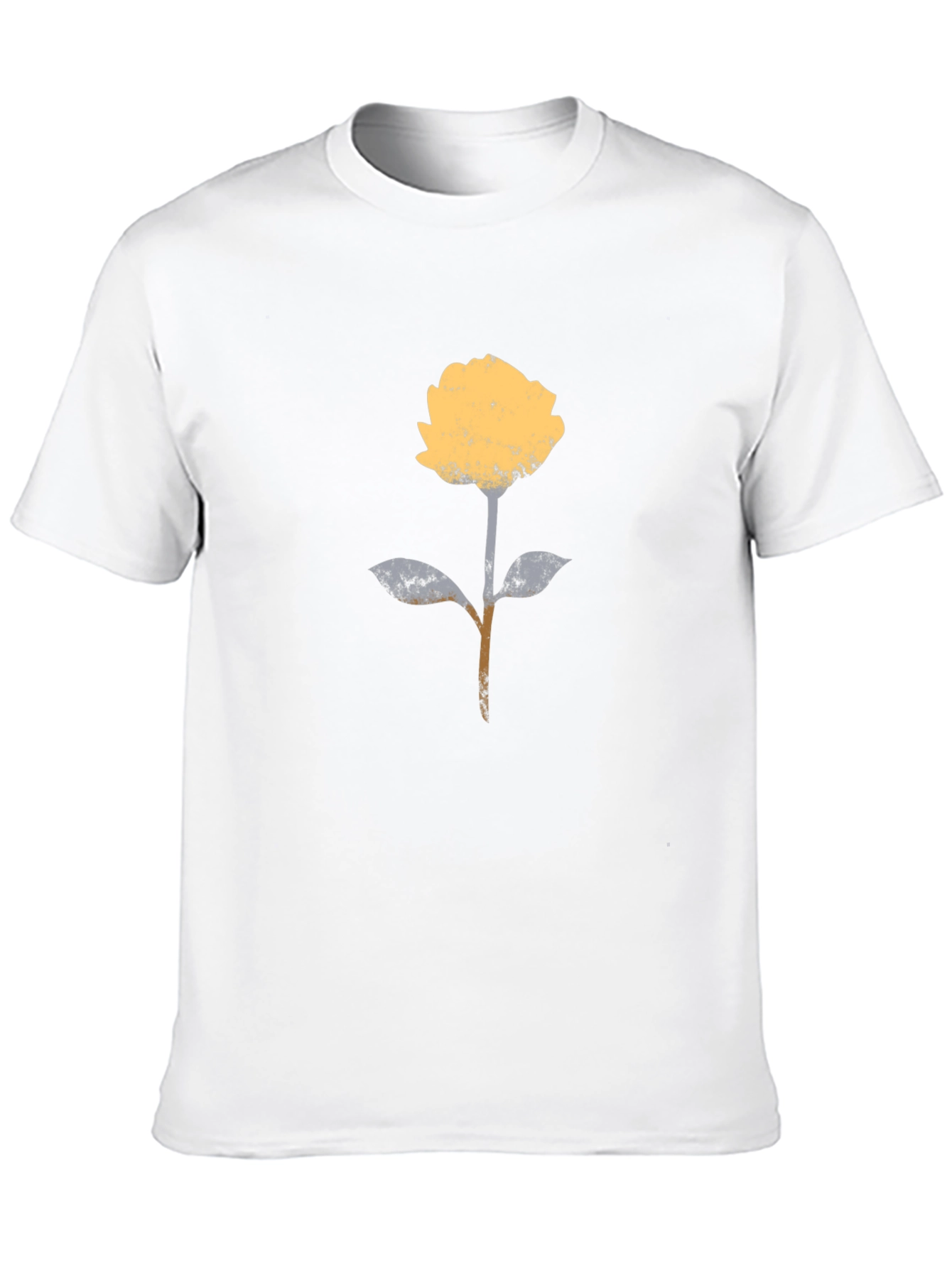 Modern Floral Graphic T-Shirt - Black Cotton Blend