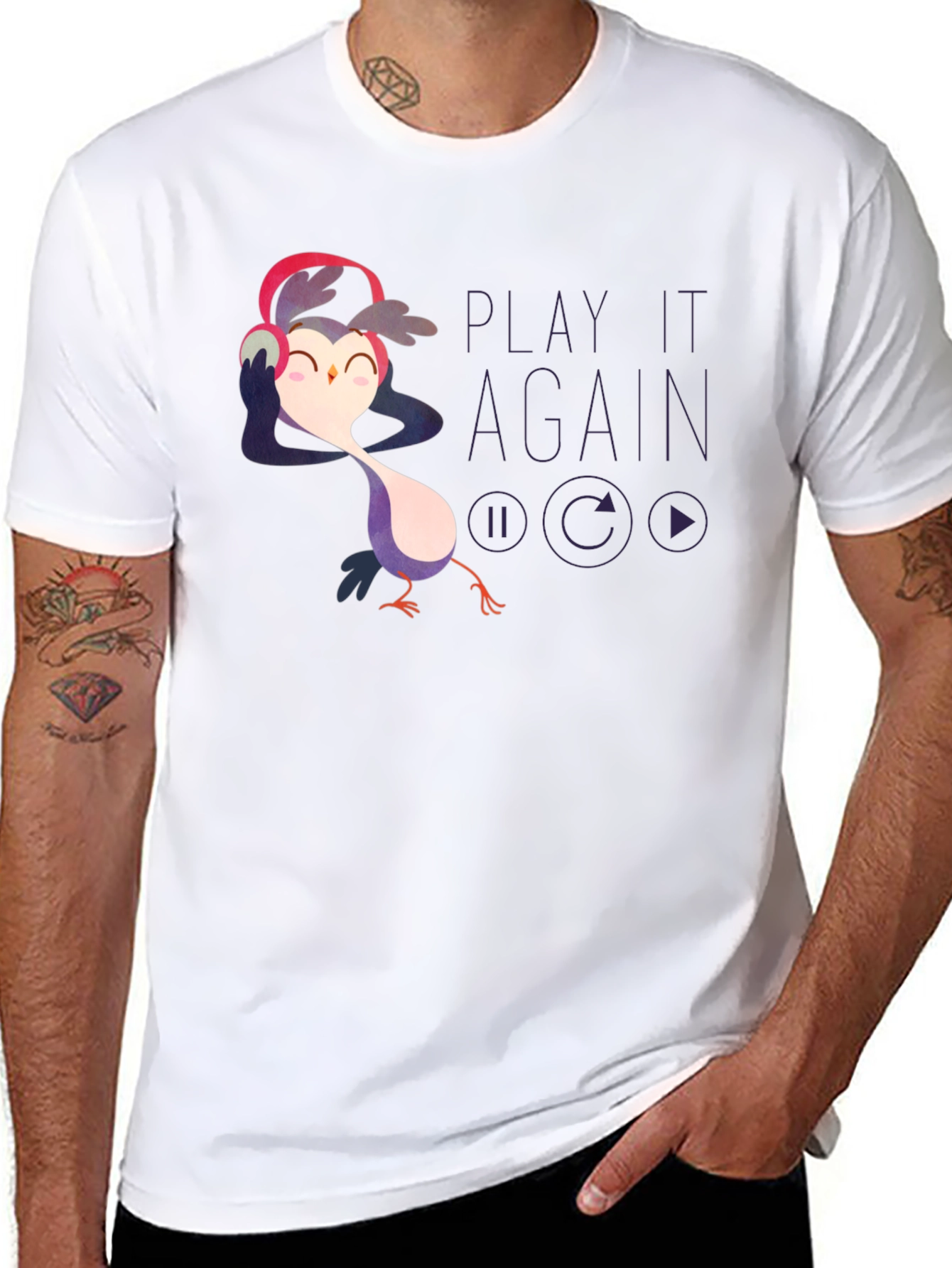 Play It Again Owl T-Shirt - Cute Graphic Tee