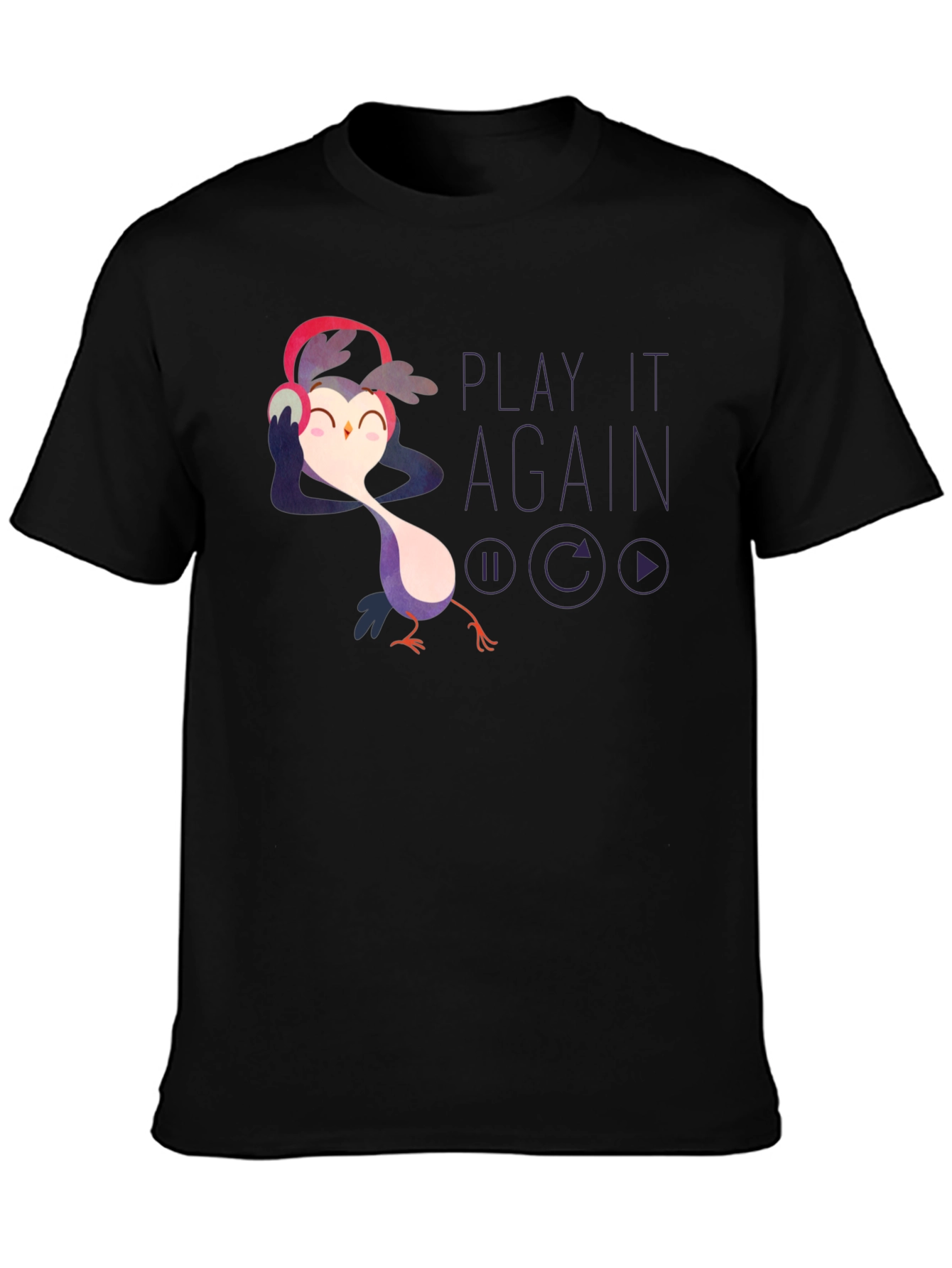 Play It Again Owl T-Shirt - Cute Graphic Tee