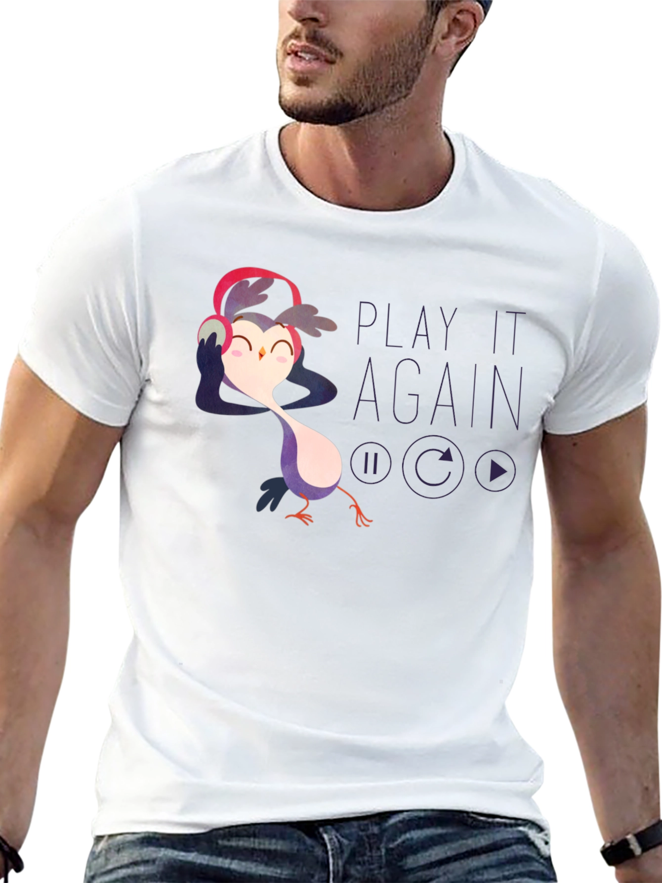 Play It Again Owl T-Shirt - Cute Graphic Tee