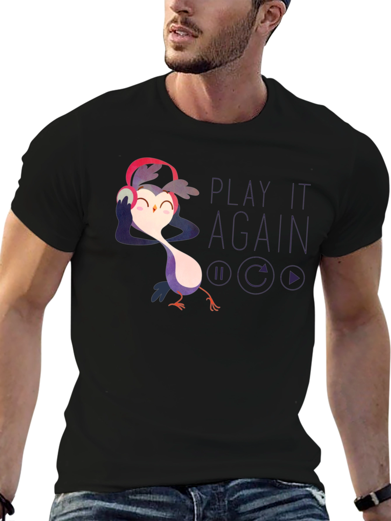 Play It Again Owl T-Shirt - Cute Graphic Tee