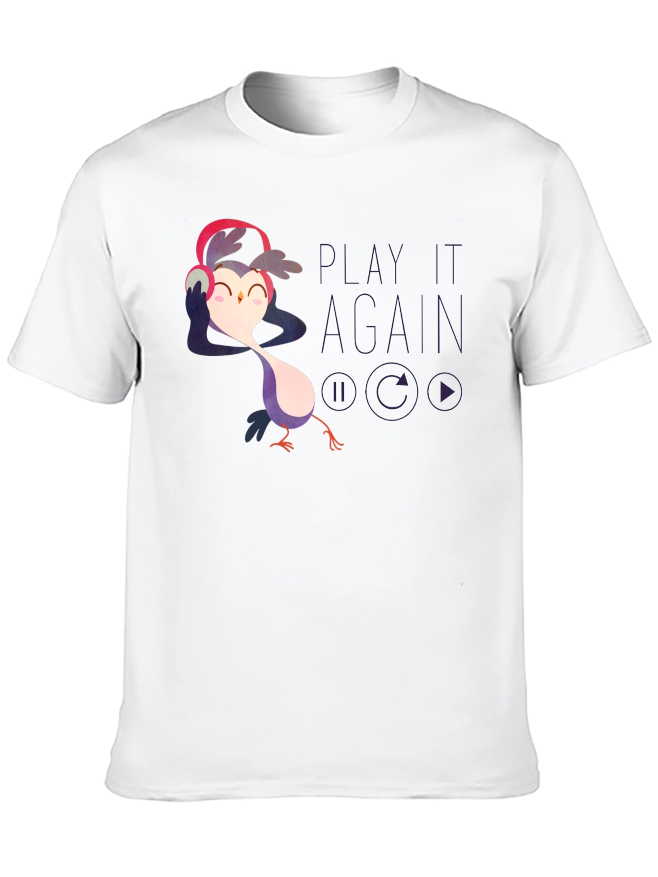 Play It Again Owl T-Shirt - Cute Graphic Tee