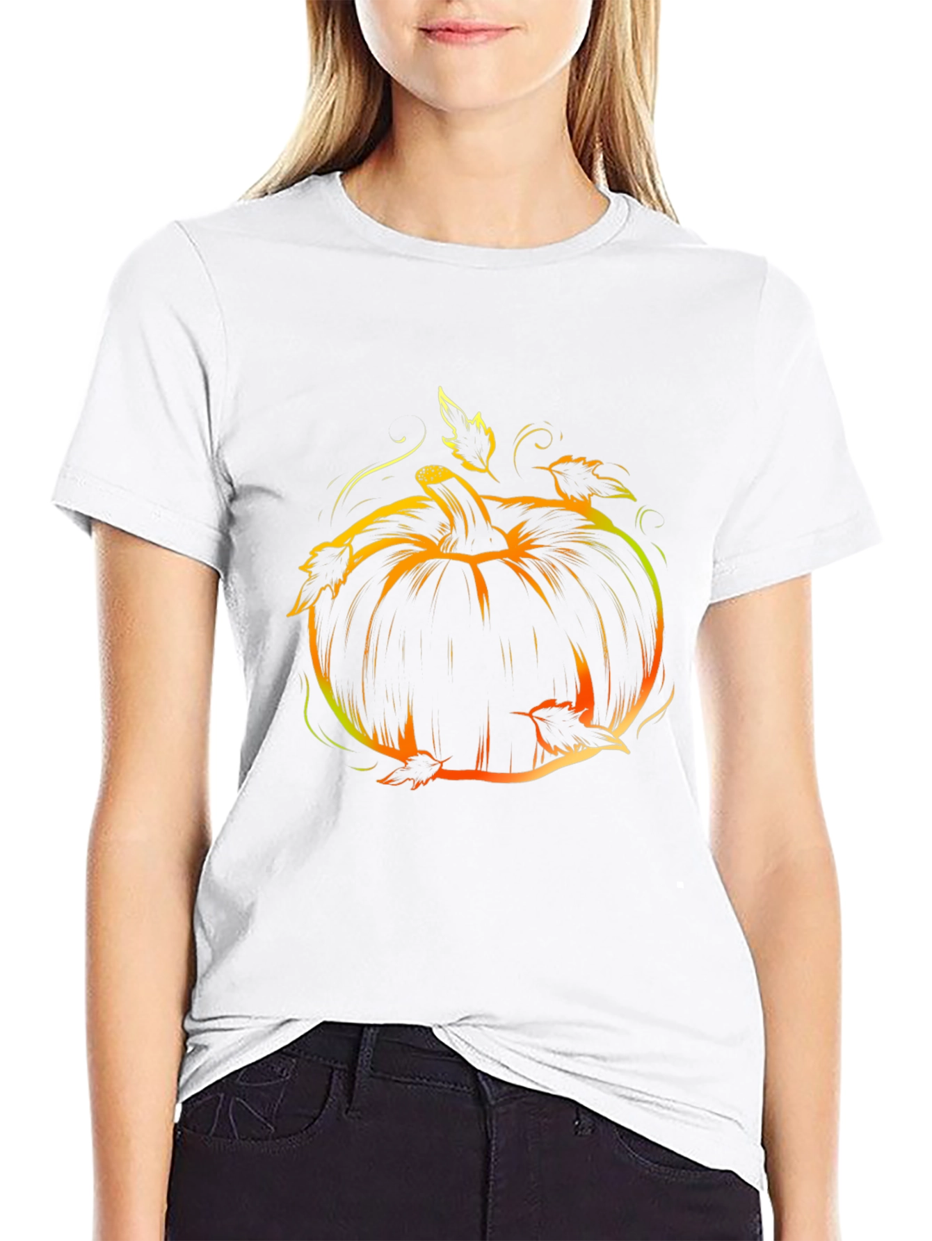Halloween Pumpkin Tee - Black Graphic T-Shirt