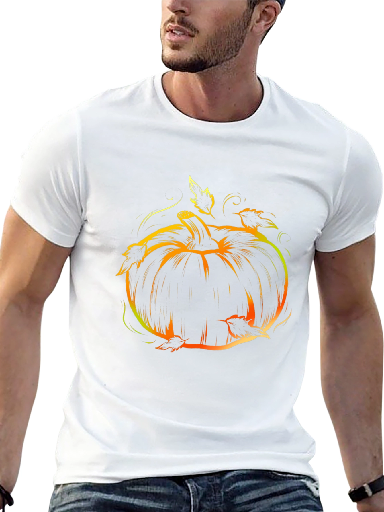 Halloween Pumpkin Tee - Black Graphic T-Shirt