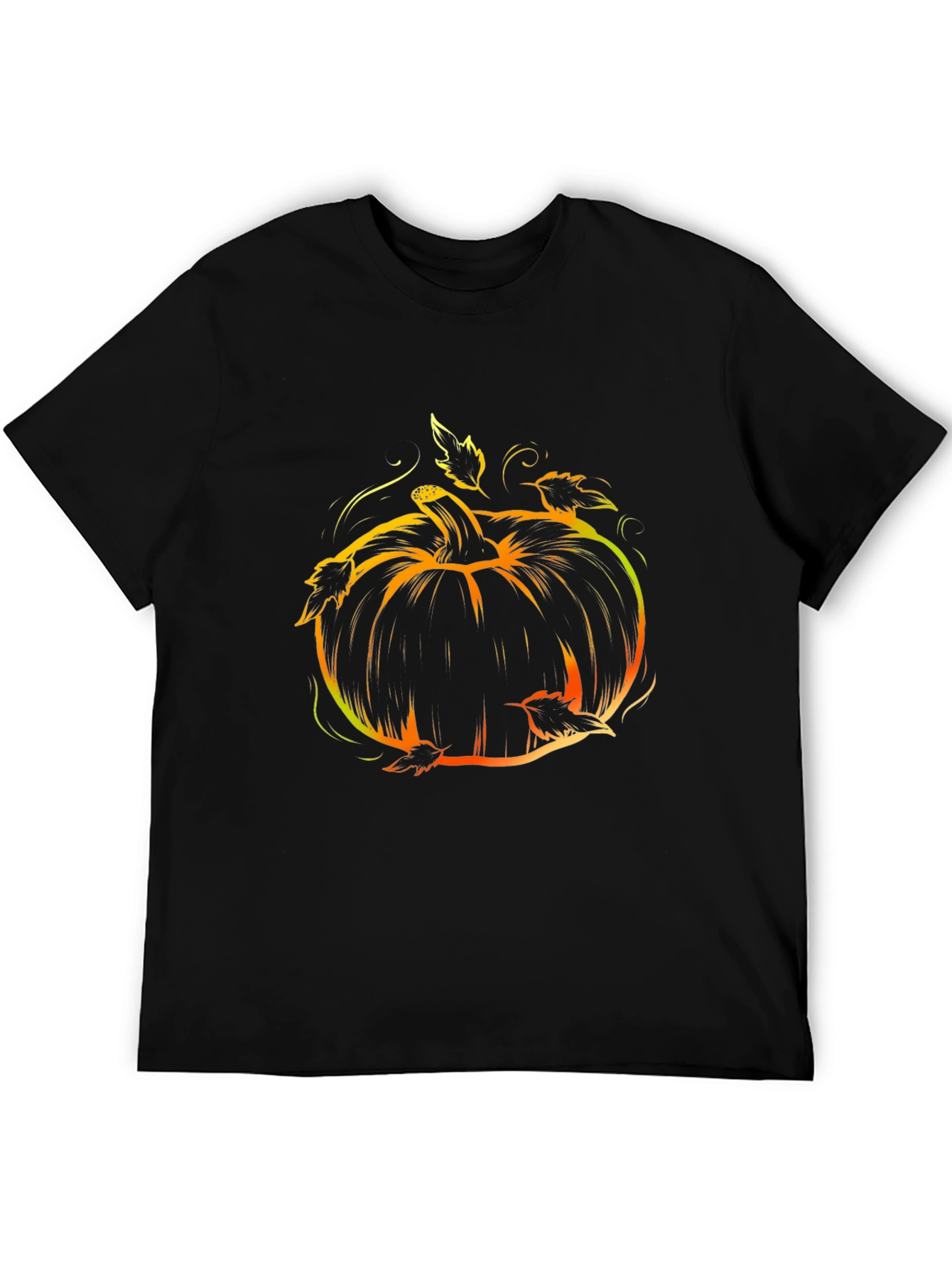 Halloween Pumpkin Tee - Black Graphic T-Shirt