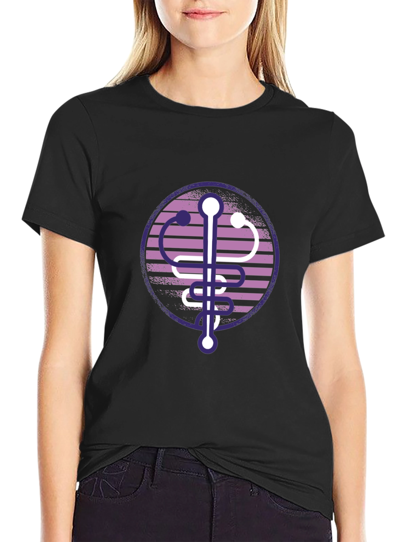 Modern Caduceus T-Shirt - Medical Symbol Tee