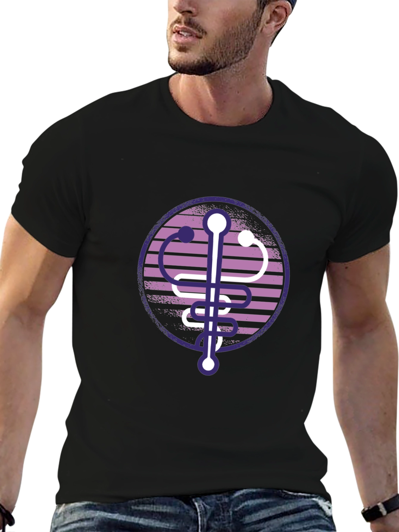 Modern Caduceus T-Shirt - Medical Symbol Tee