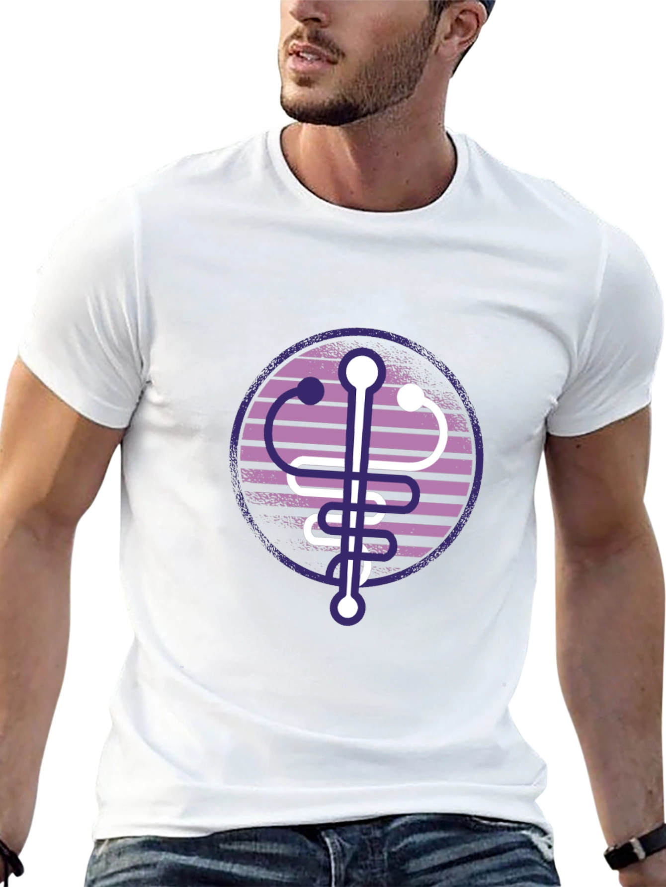 Modern Caduceus T-Shirt - Medical Symbol Tee