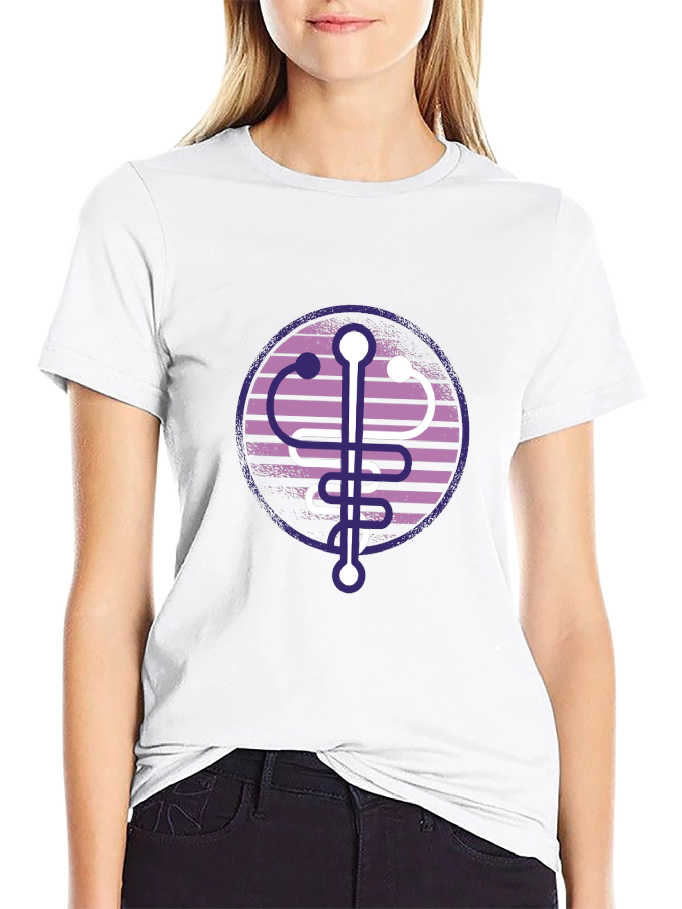 Modern Caduceus T-Shirt - Medical Symbol Tee