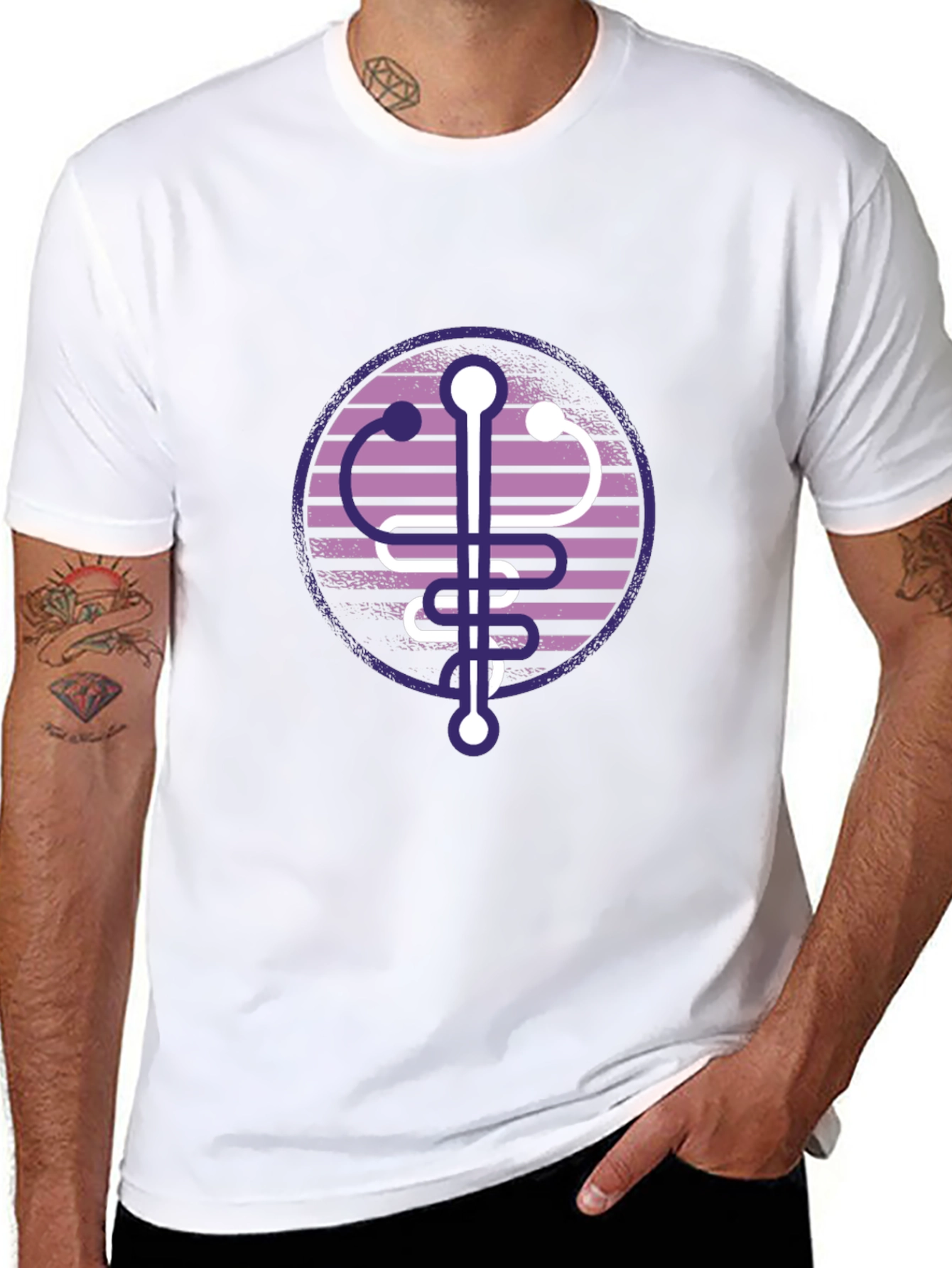 Modern Caduceus T-Shirt - Medical Symbol Tee