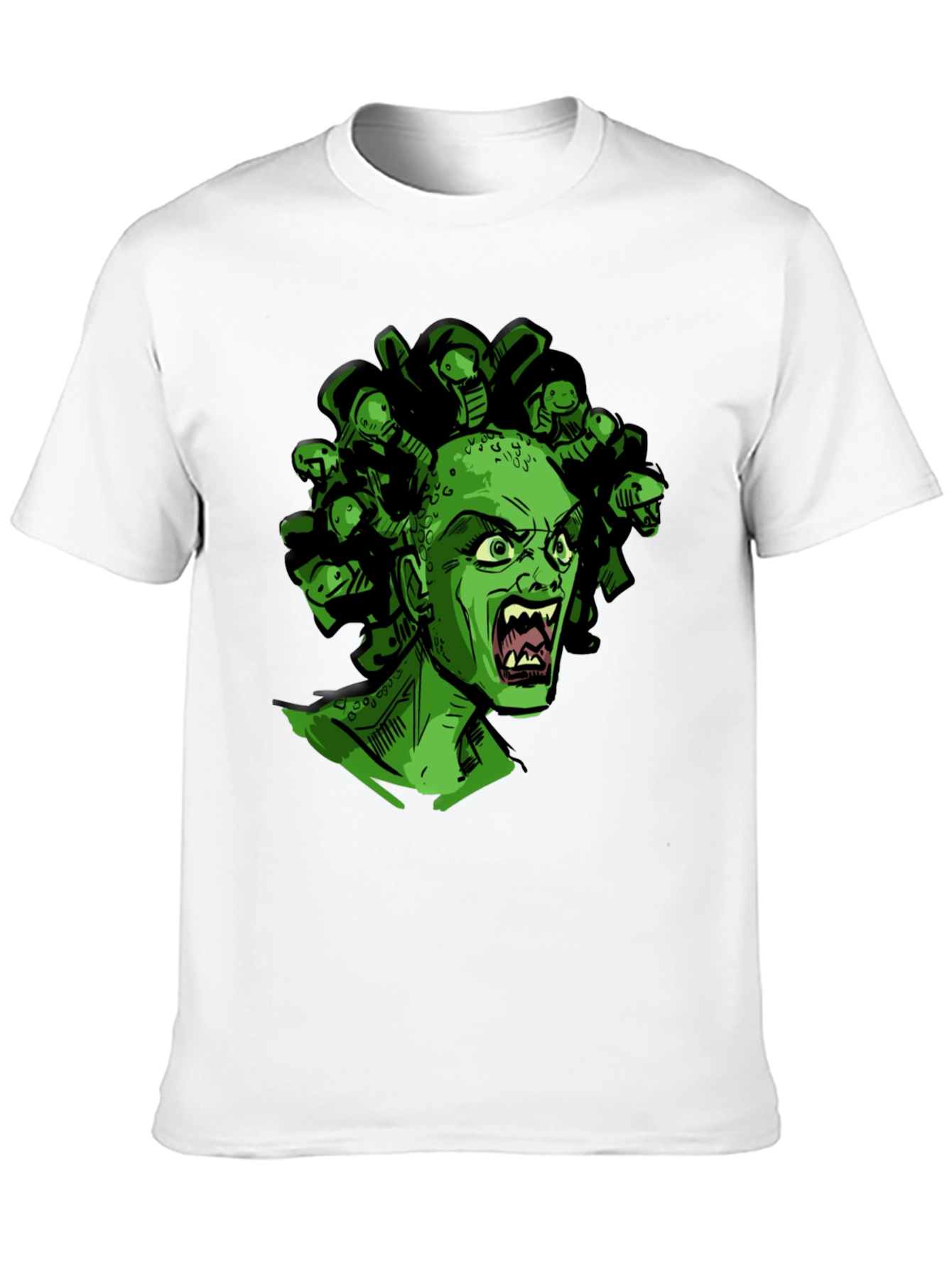Medusa Graphic Print T-Shirt - Black