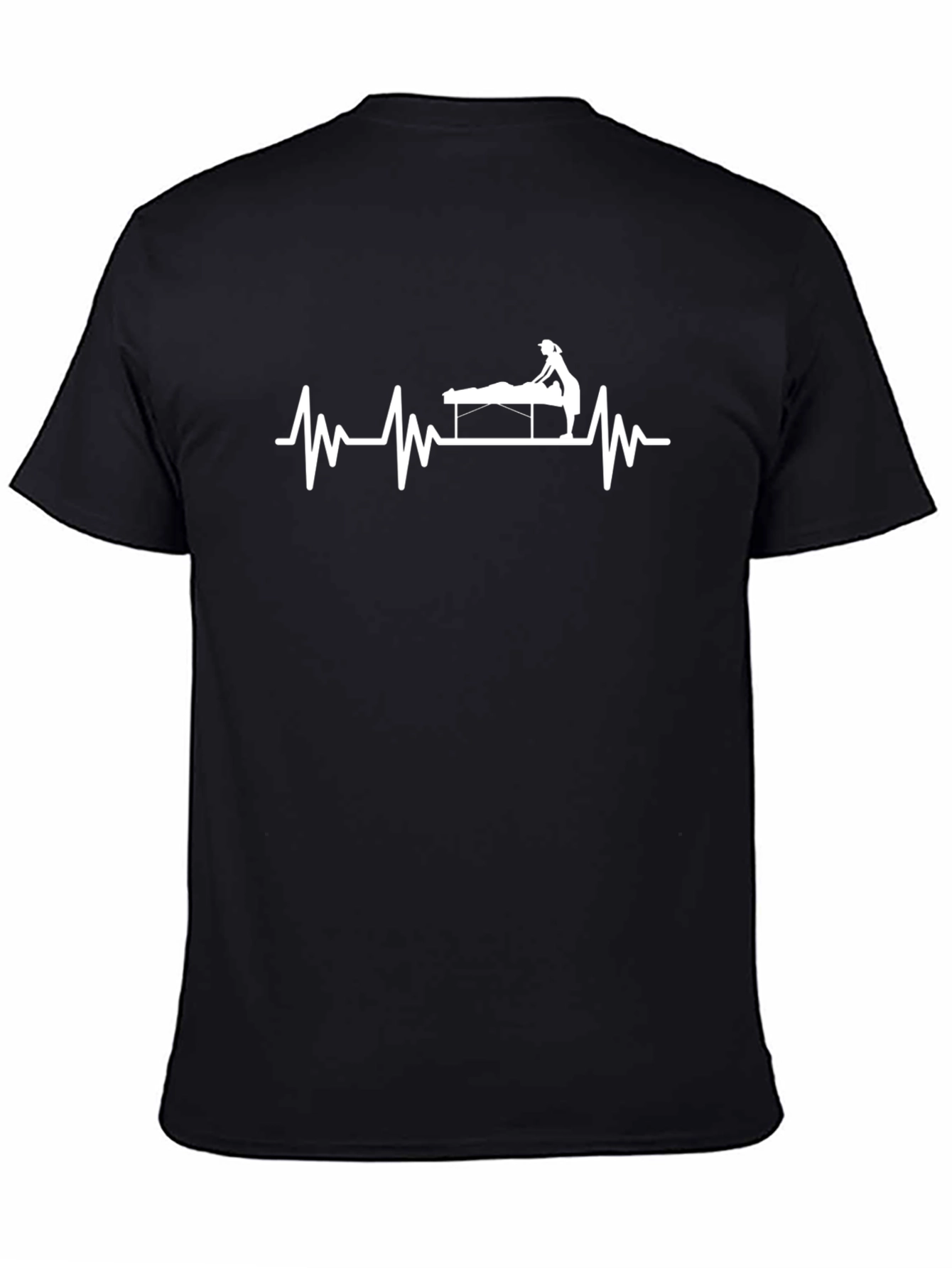 Massage Therapist Heartbeat T-Shirt - Black