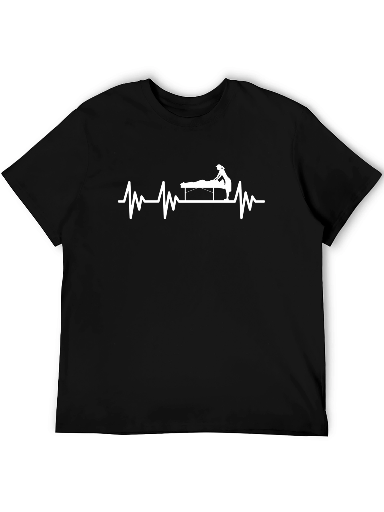 Massage Therapist Heartbeat T-Shirt - Black
