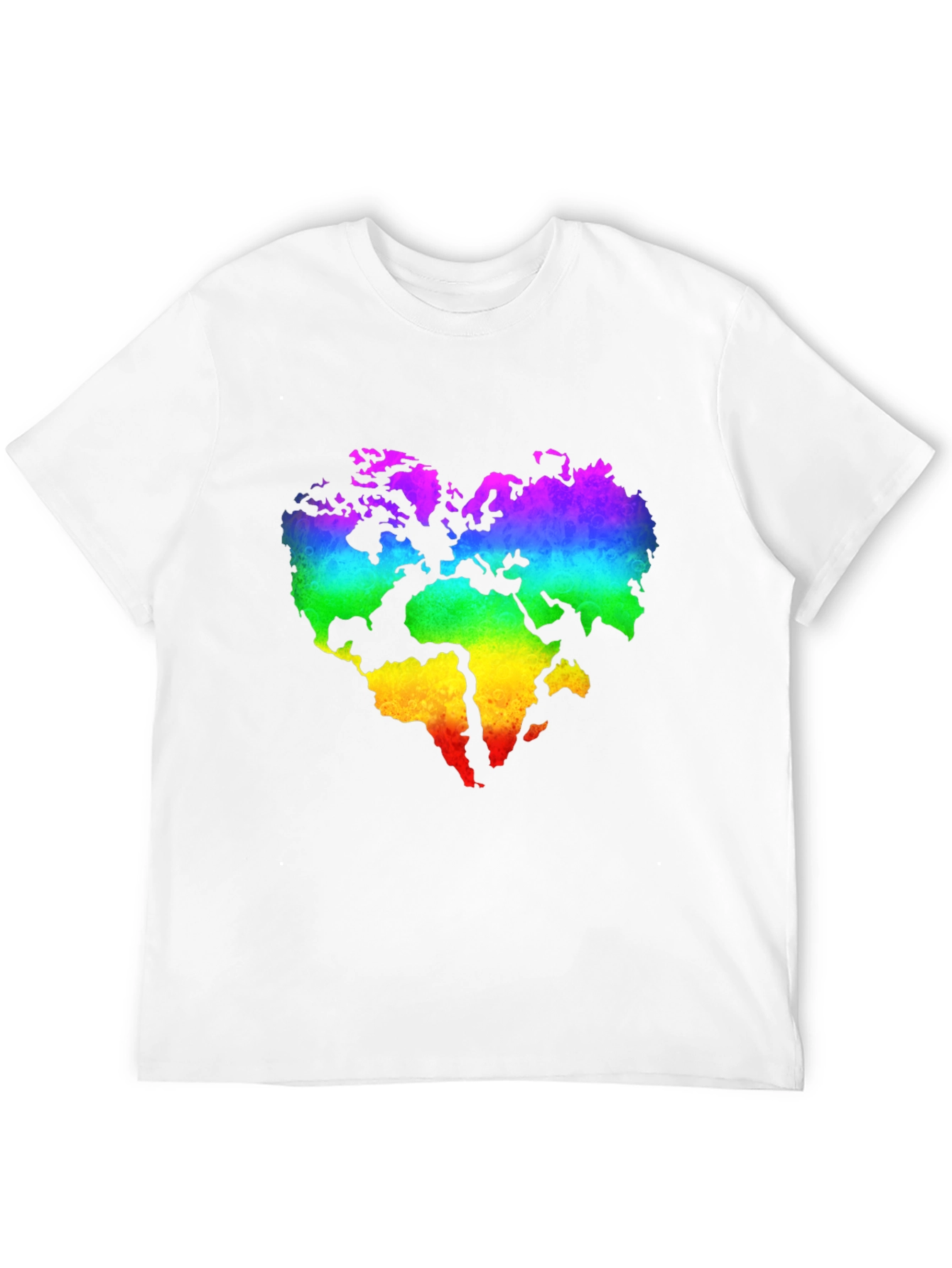 Rainbow Earth Heart Graphic T-Shirt