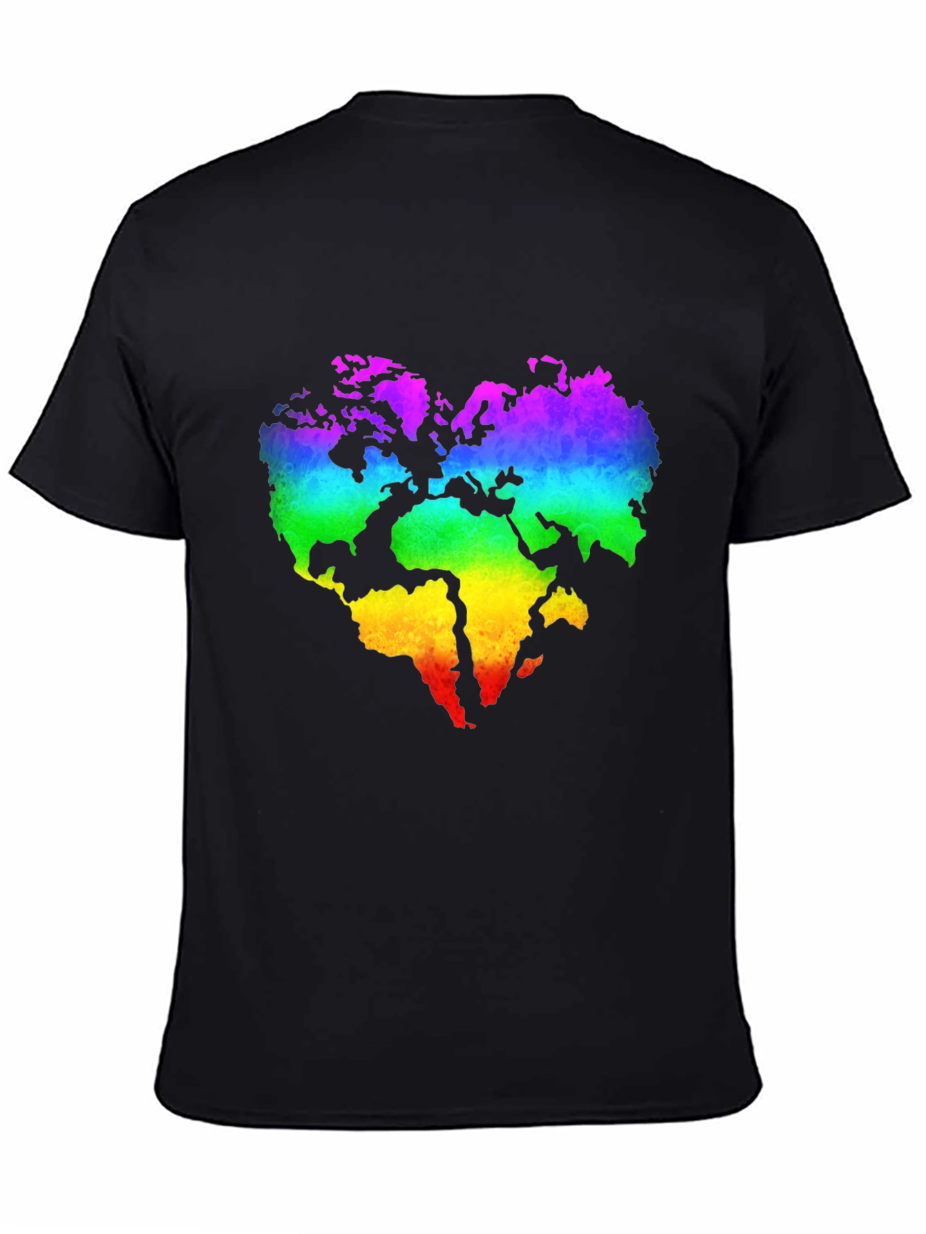 Rainbow Earth Heart Graphic T-Shirt