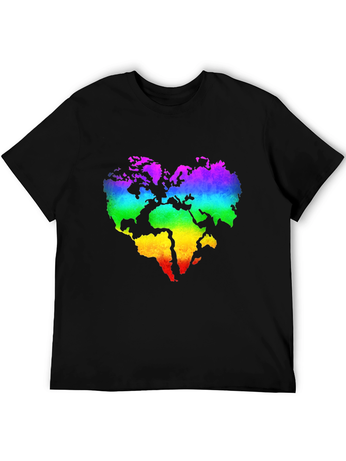 Rainbow Earth Heart Graphic T-Shirt