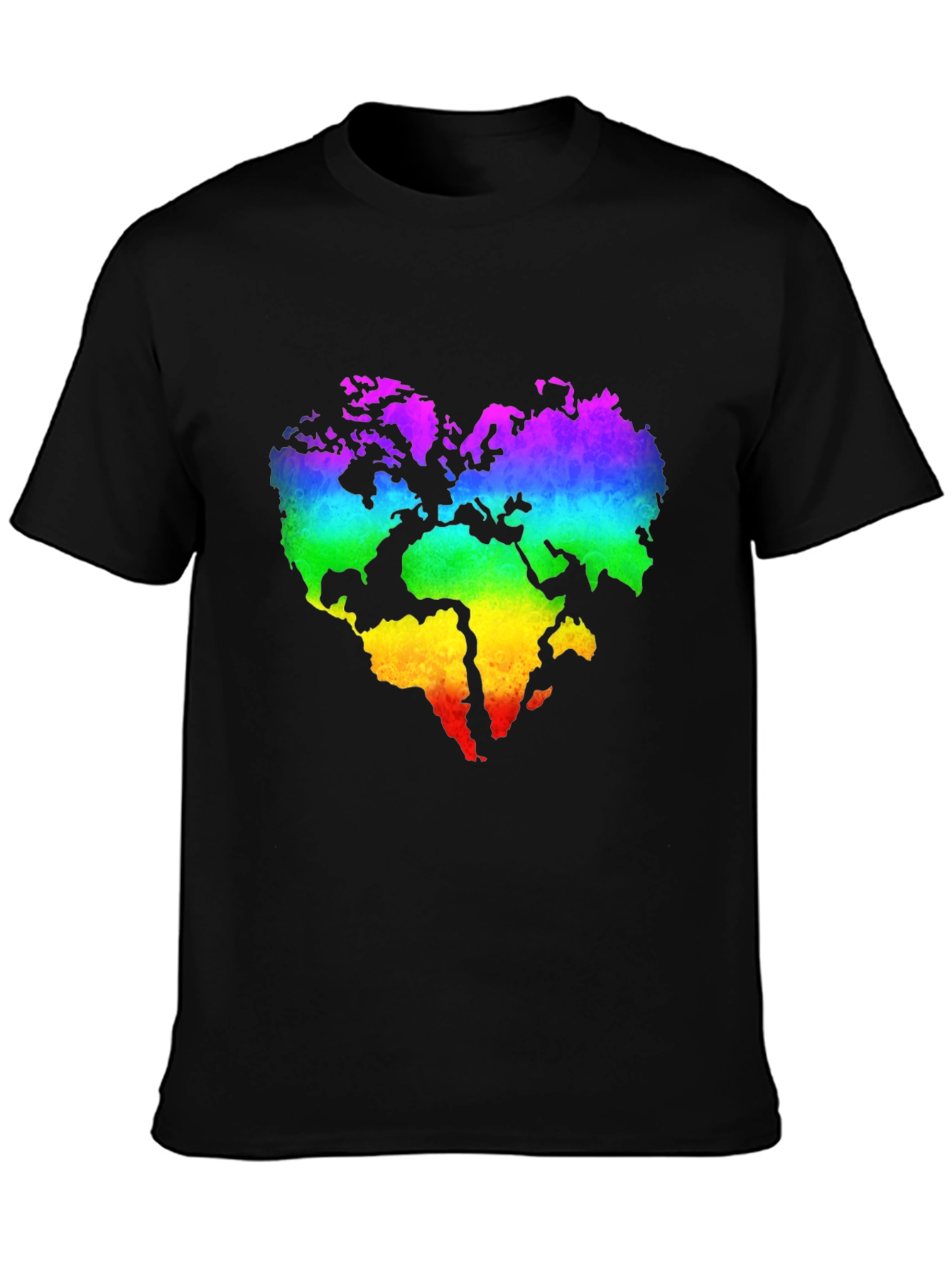 Rainbow Earth Heart Graphic T-Shirt