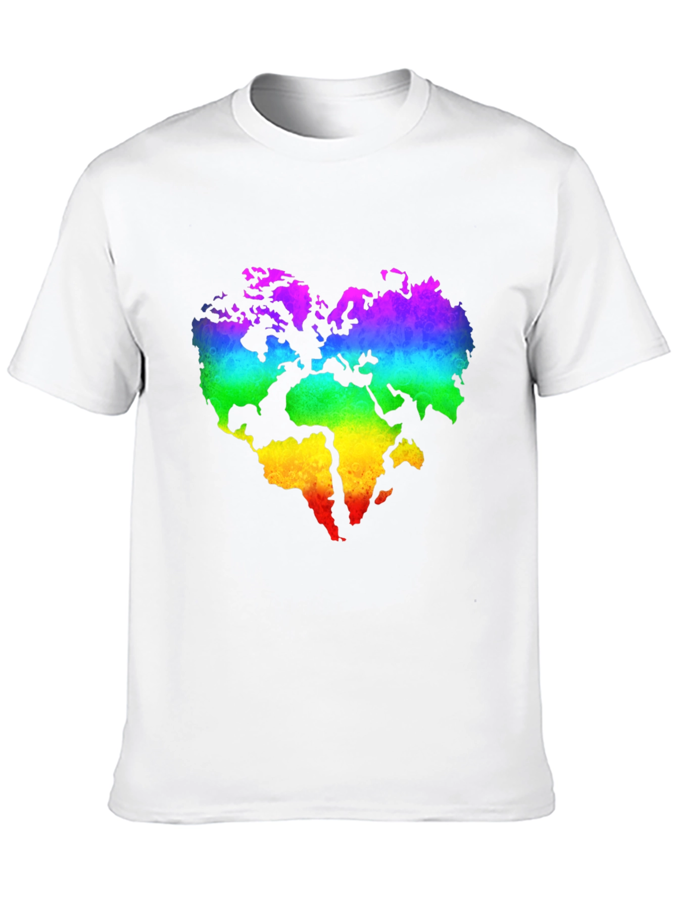 Rainbow Earth Heart Graphic T-Shirt