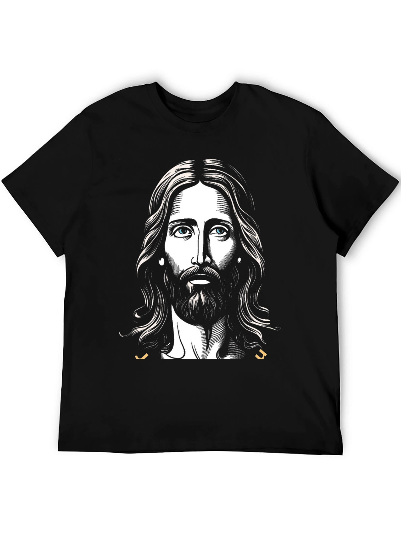 Jesus Portrait Graphic T-Shirt - Black