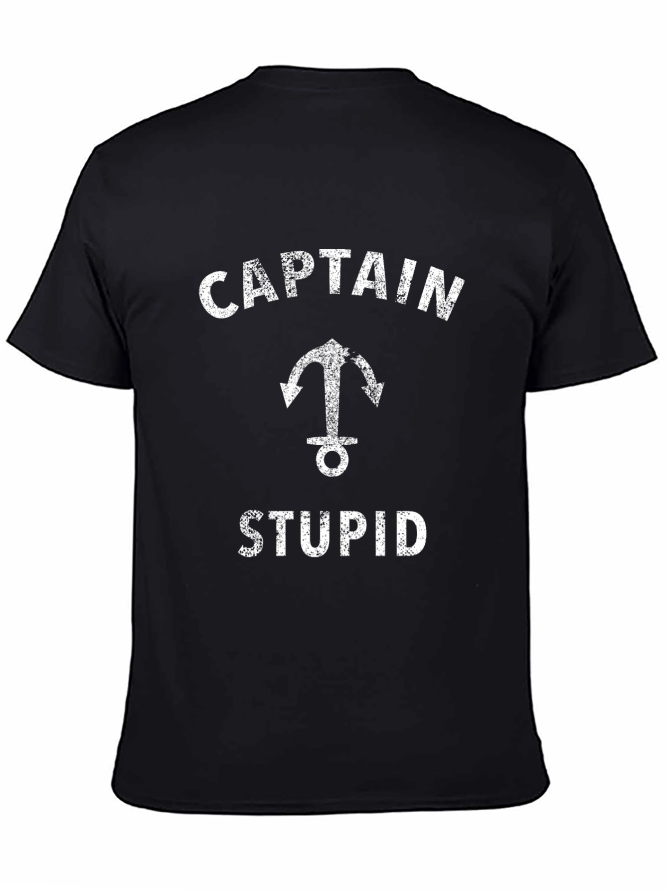 Captain Stupid Black Graphic T-Shirt