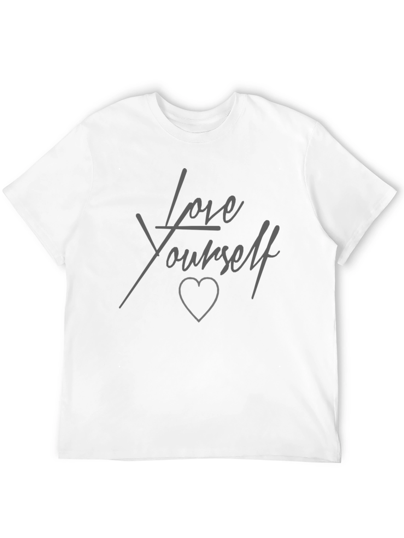 Love Yourself T-Shirt - Grey Print on Black
