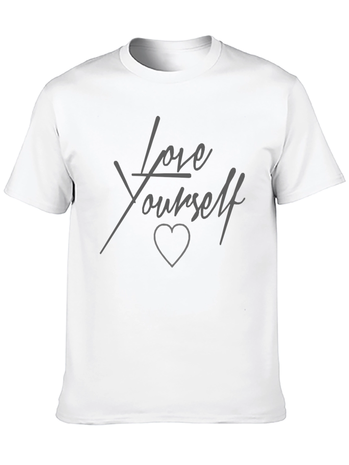 Love Yourself T-Shirt - Grey Print on Black
