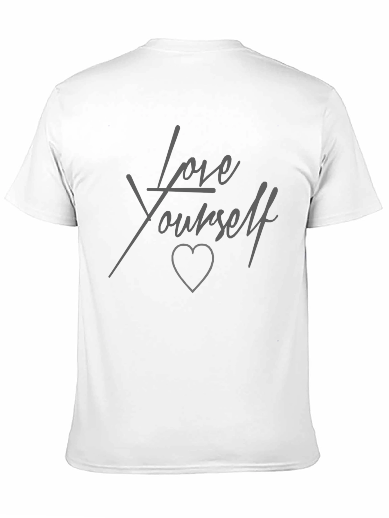 Love Yourself T-Shirt - Grey Print on Black