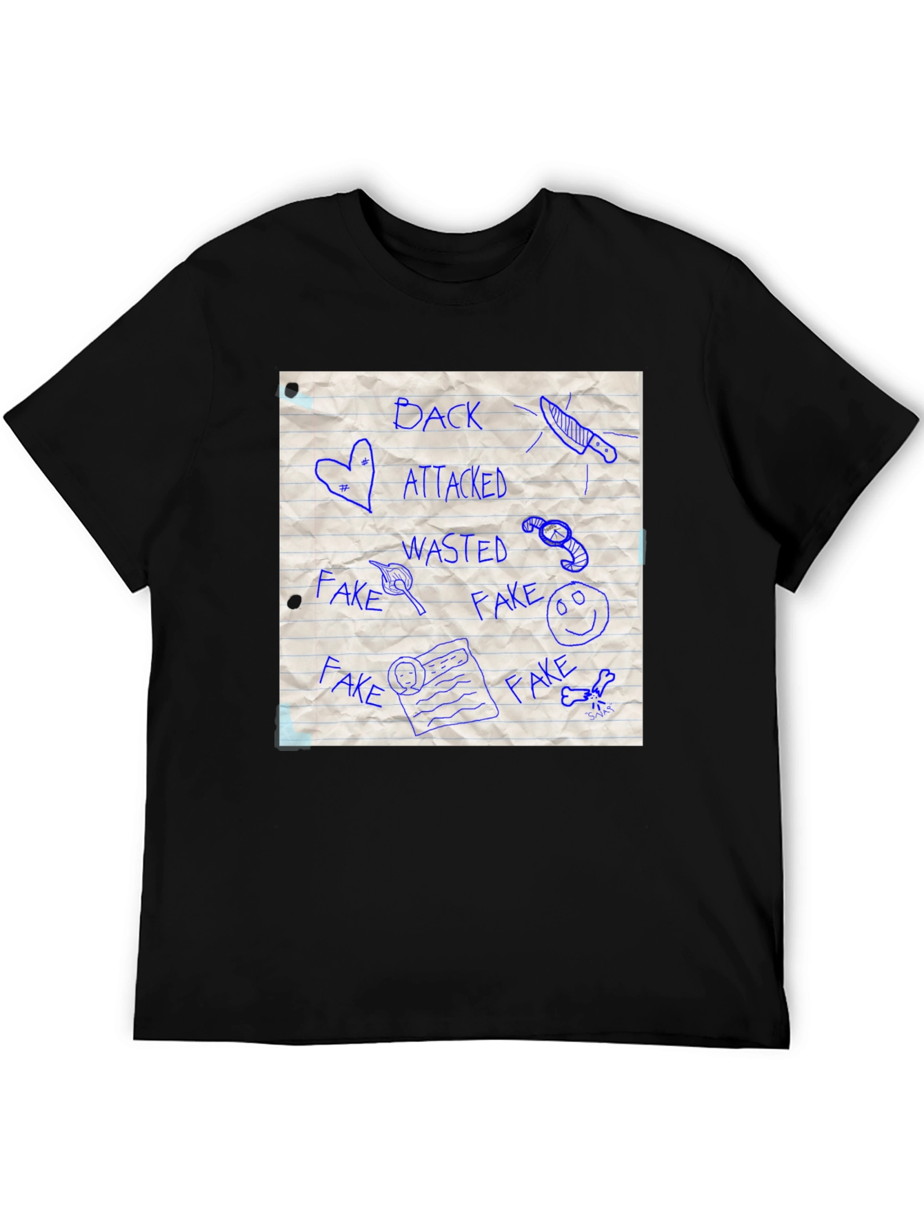 Sketchbook Style Graphic Tee - Back Stabbed