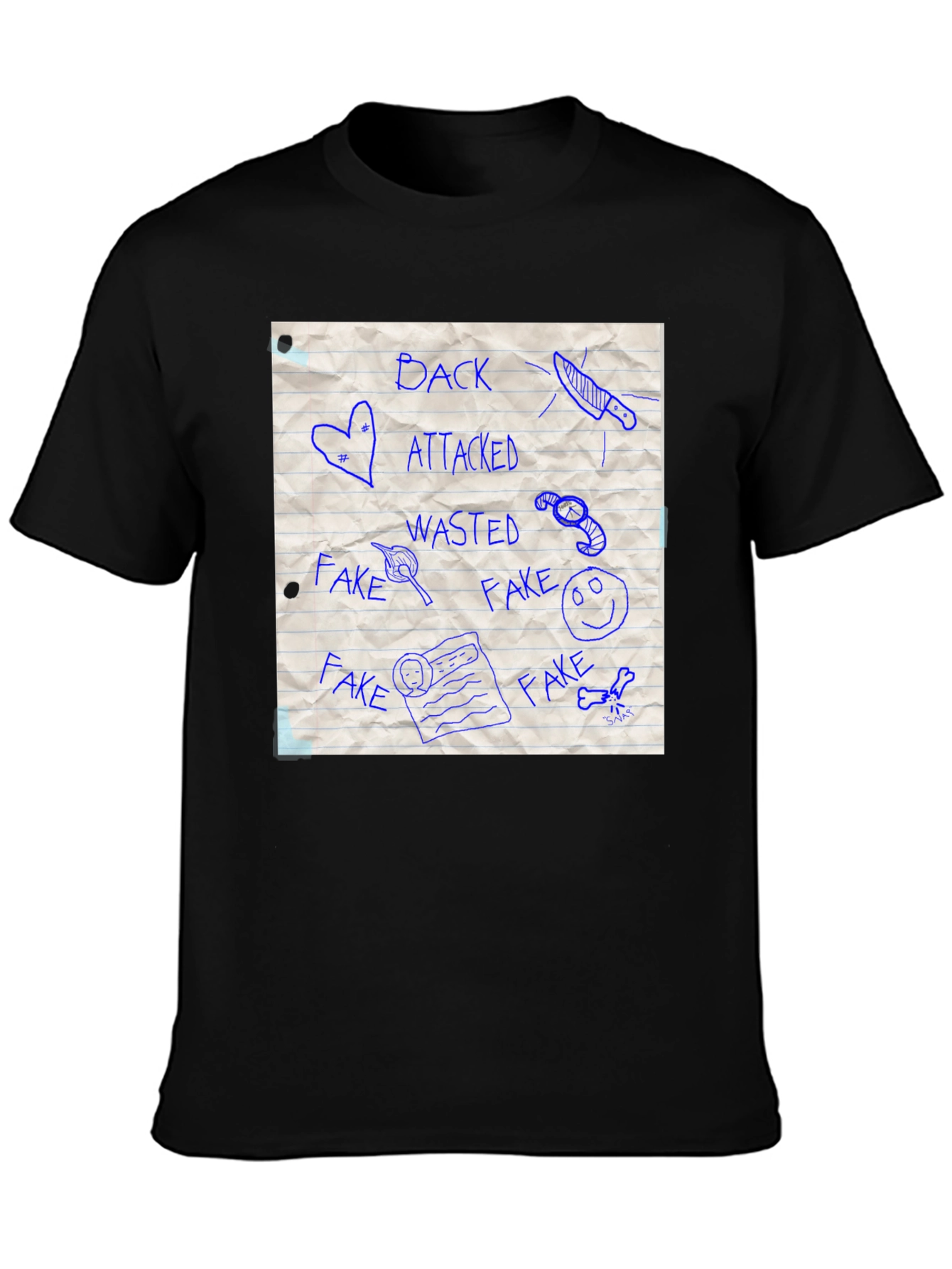 Sketchbook Style Graphic Tee - Back Stabbed