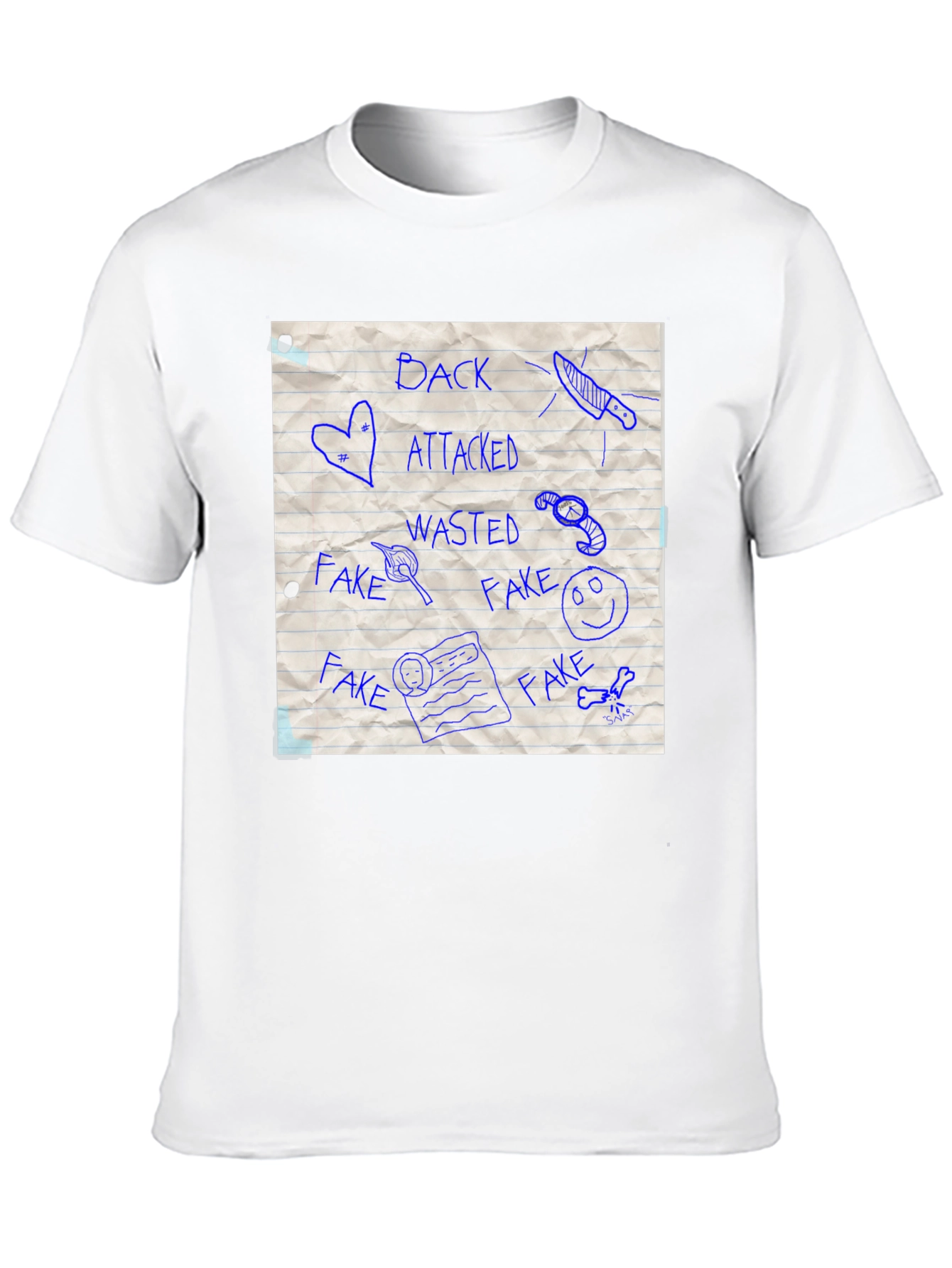 Sketchbook Style Graphic Tee - Back Stabbed