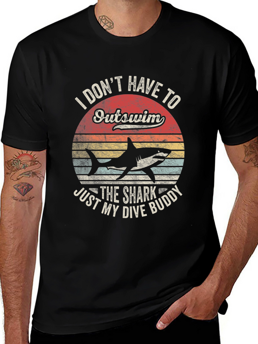 Funny Shark Dive Buddy Graphic T-Shirt