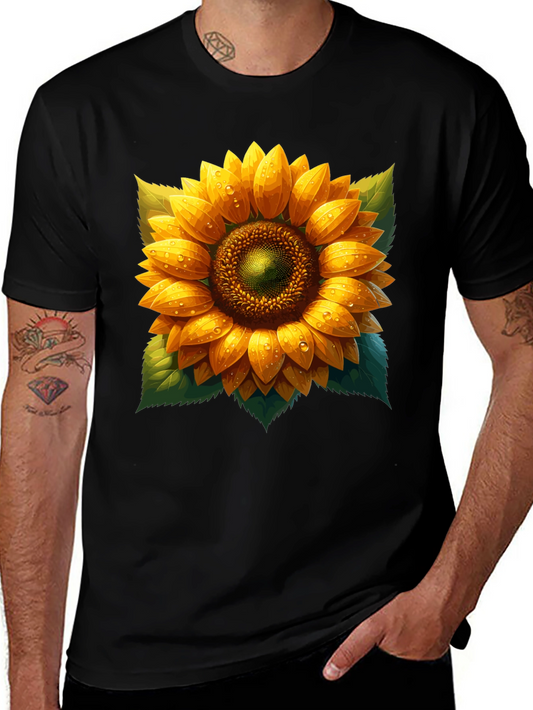 Sunflower Graphic Tee - Artistic Floral Design