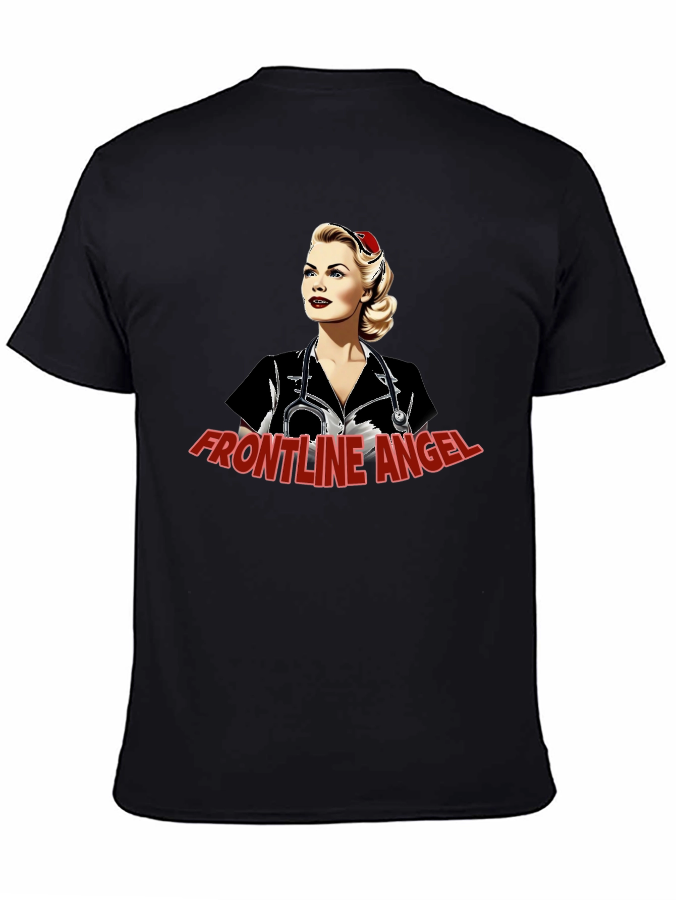 Frontline Angel Graphic T-Shirt - Black