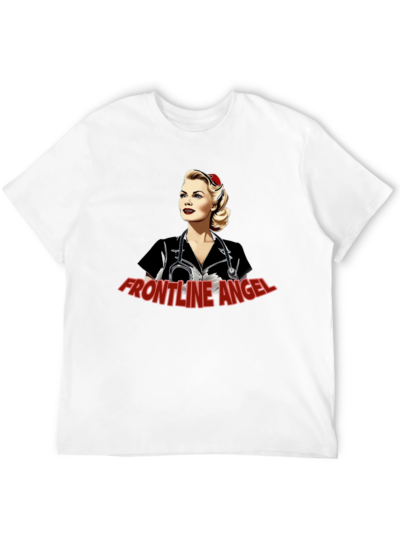 Frontline Angel Graphic T-Shirt - Black