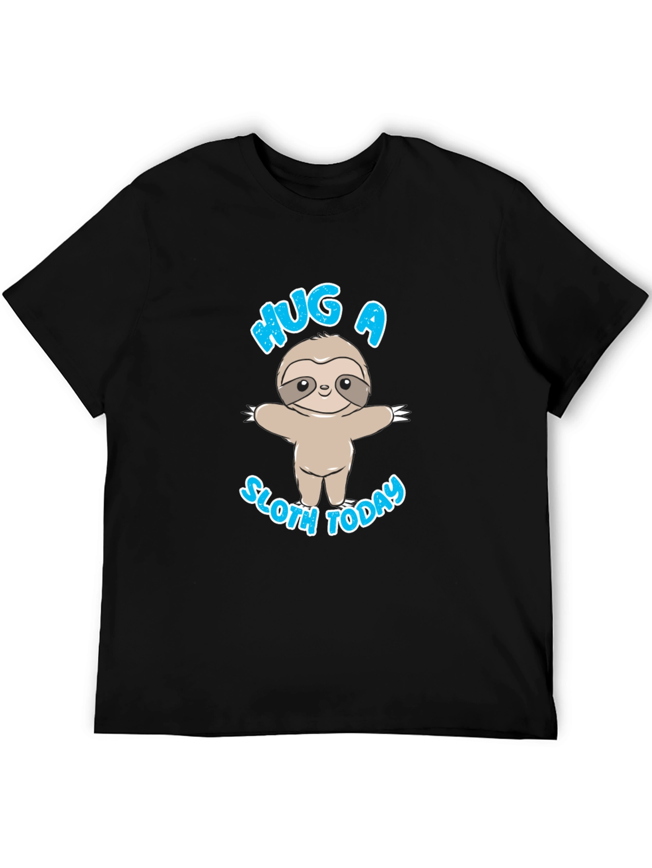 Hug a Sloth Today Black T-Shirt