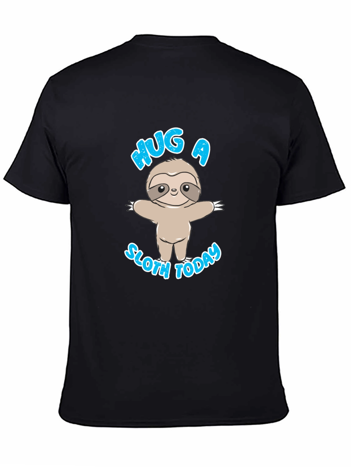 Hug a Sloth Today Black T-Shirt